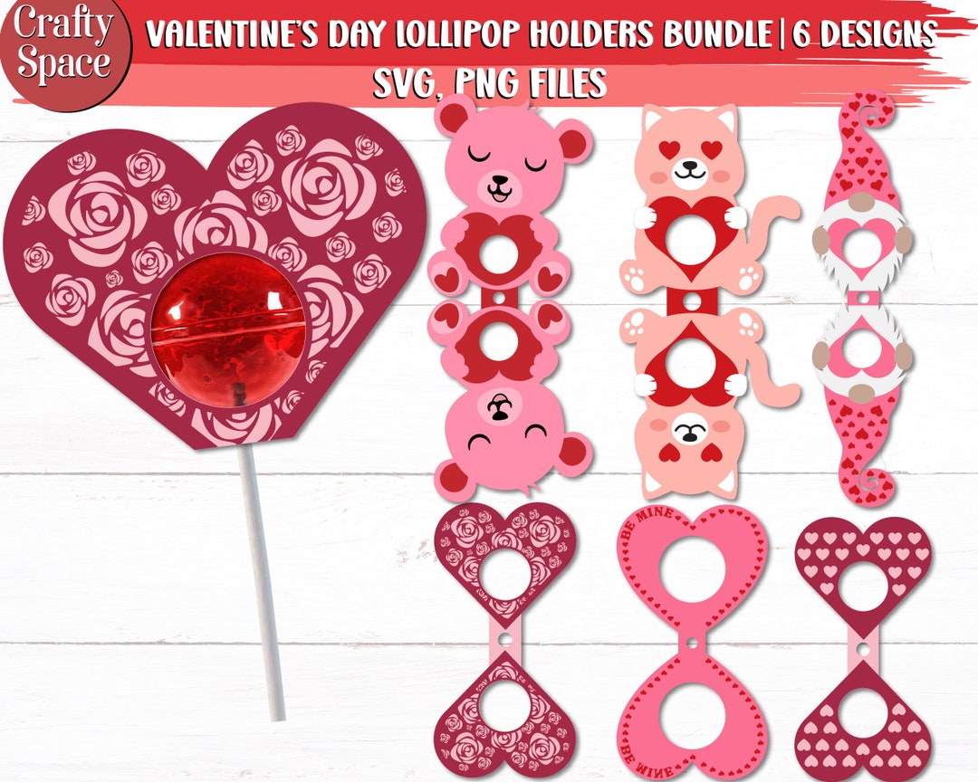 Valentine Lollipop Holder SVG / Valentine's Day Lollipop Holders SVG