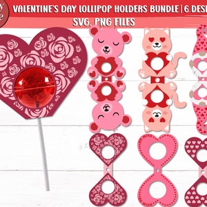 Valentine Lollipop Holder SVG Bundle: 6 Designs (Digital Download)