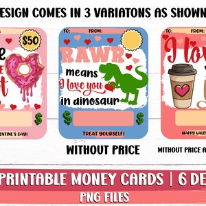 Valentine's Money Card Bundle, Valentine's Money Holder PNG Bundle ...