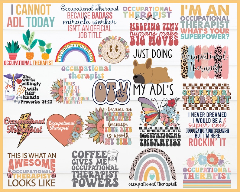 Occupational Therapist SVG PNG Bundle, OT Shirt Designs (commercial Use ...