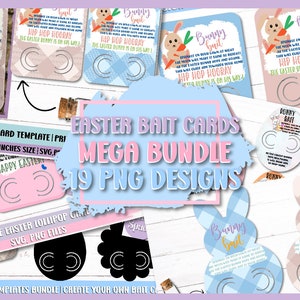 Bunny Bait Card megabundel png-bestanden, afdrukbare paashaas lokaaskaart, Bunny Food afdrukbaar png-bestand, paaskaart, project afdrukken en vervolgens knippen