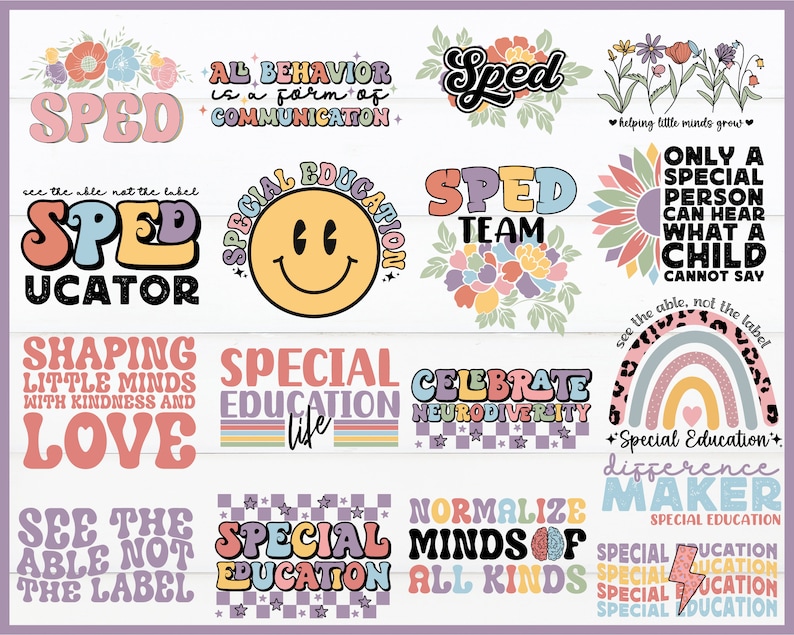Special Education SVG PNG Bundle,sped PNG, Sped Teacher Designs ...