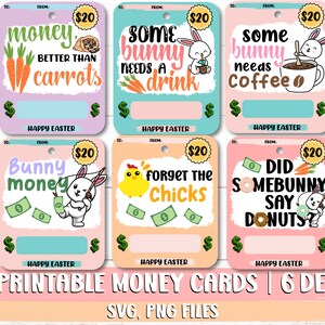 Pasqua Money Card Bundle, Easter Money Card PNG, Easter Money Card SVG, Portasoldi stampabile, Bunny Money Card, Funny Easter Card