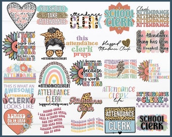 Pacchetto di immagini SVG e PNG per addetti alla gestione delle presenze, design per uffici scolastici (uso commerciale) (download digitale)