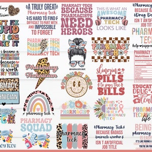 Pharmacy Tech SVG PNG Bundle: Rainbow Leopard Print (Digital Download)