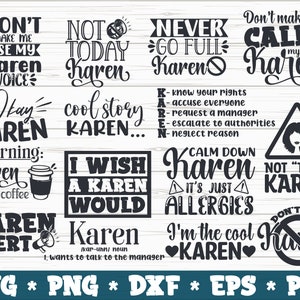 Karen SVG Bundle png dxf eps Karen Cotizaciones Cortar archivos Descarga instantánea Uso comercial