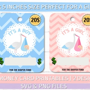 Baby Money Card, Money Card Holder PNG Bundle, Money Card PNG Designs, Gift Card Holder, Print and Cut, Baby Shower Gift PNG File