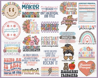 Assistant Principal SVG PNG Bundle, School Designs (Digital Download)