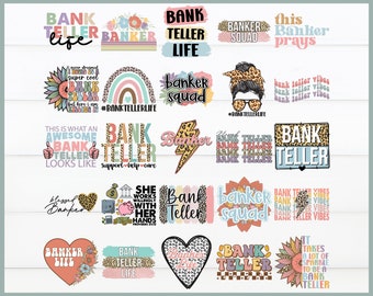 Bank Teller SVG - Bundle, Banker Sublimation Designs, Shirt Designs Kommerzielle Nutzung