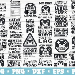 Gaming SVG Bundle png dxf eps Gamer svg Gaming Zitate Sprüche svg Cricut geschnitten Dateien sofortiger Download kommerzielle Nutzung