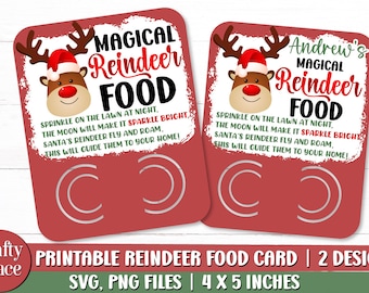 Reindeer Food Card PNG, Reindeer Food Holder Card, Reindeer Card PNG, Christmas Card PNG, Printable Christmas Png