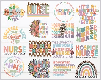 Hospice Nurse SVG PNG Bundle, Shirt Designs (Commercial Use) (Digital Download)