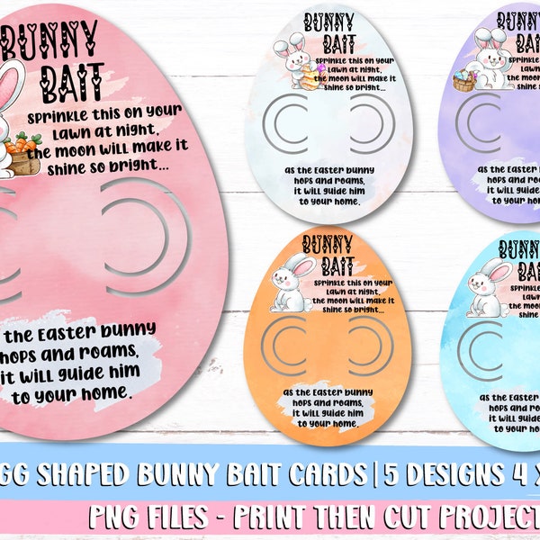 Egg Shaped Bunny Bait Card PNG, Printable Easter Bunny Bait Card, Bunny Food Printable PNG File, Easter Card, Print-then-cut Project