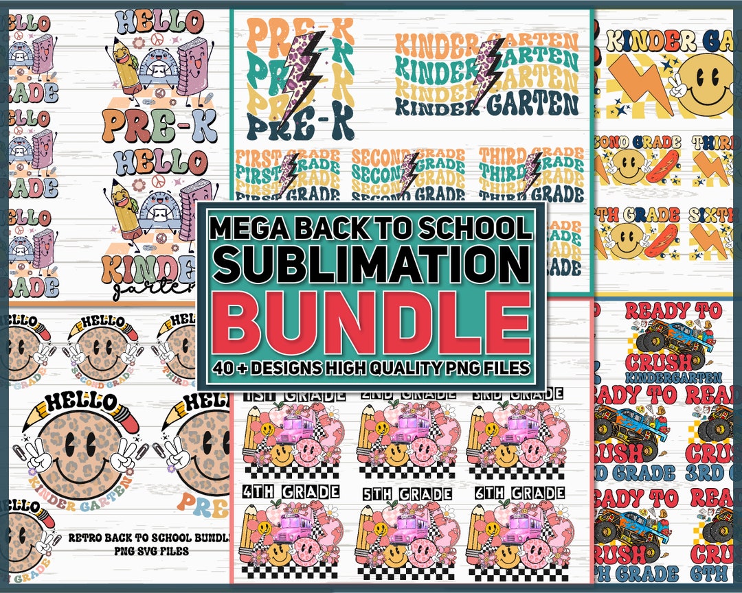 Back to School PNG Bundle, Kindergarten, Pre K PNG, First Day of School ...