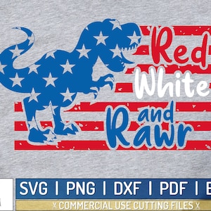Rouge blanc et Rawr SVG / fichier coupé / usage commercial / 4 juillet SVG / Cricut / jour de l'indépendance SVG / imprimable / vecteur
