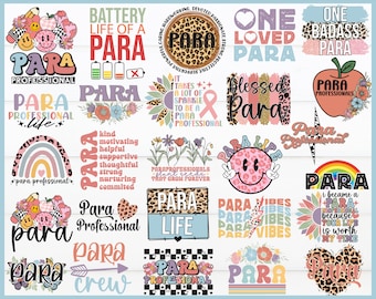Paraprofessional SVG PNG Bundle, Para Educator Appreciation Clipart, Teacher Support Staff Quotes, School Para Life Sublimation