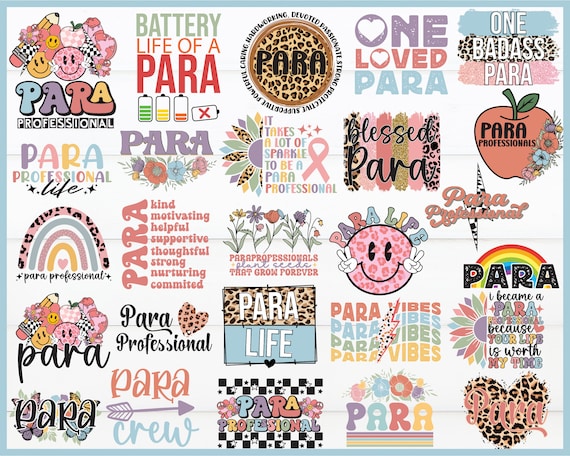Paraprofessional SVG PNG Bundle, Para Educator Appreciation Clipart, Teacher Support Staff Quotes, School Para Life Sublimation
