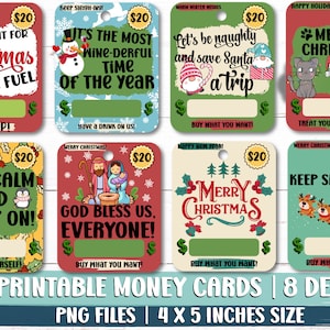 Christmas Money Card, Money Card Holder PNG Bundle, Money Card PNG Designs, Gift Card Holder, Print and Cut, Christmas Money Holder PNG