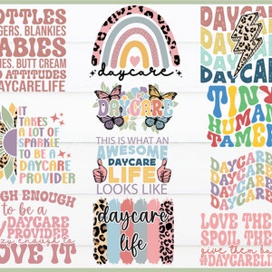 Daycare Provider Svg Png Bundle Teacher Appreciation Occupation Daycare Life Tiny Human Tamer Spoil Them Rainbow Cricut Silhouette