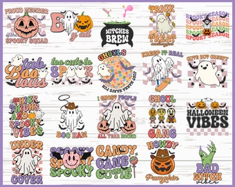 Retro Halloween PNG Sublimationsdesigns: 20 Datei-Bundle (Kommerzielle Nutzung)