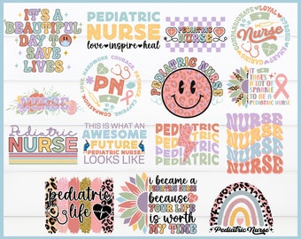 Kinderverpleegkundige SVG PNG-bundel, shirtontwerpen (commercieel gebruik, digitale download)