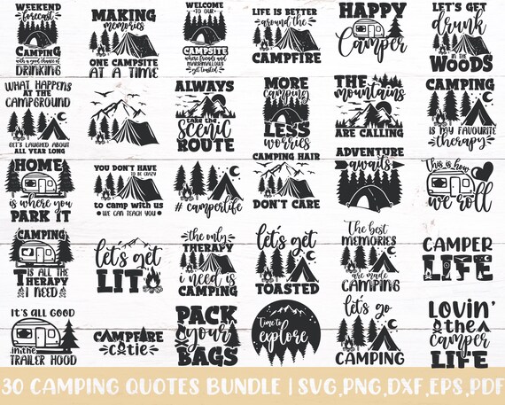 Download 30 Camping Quotes Svg Bundle Camping Lover Svg Camping Etsy