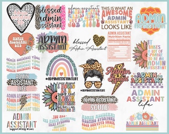 Admin Assistant SVG PNG Bundle, Office Worker Shirt Designs (Commercial Use) (Digital Download