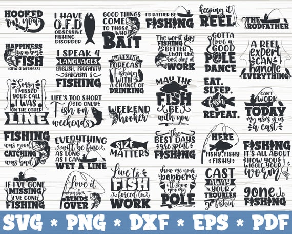 Fishing SVG Bundle Png Dxf Eps Fisherman Svg Fish Svg Cut Files