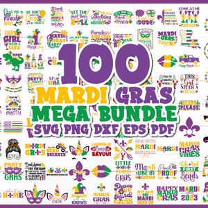 Mardi Gras SVG Bundle png dxf eps mardi gras quotes cut files carnival svg lousiana svg festive mask svg commercial use