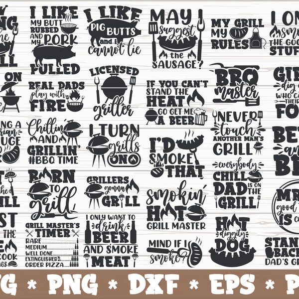 Barbecue SVG Bundle png dxf eps bbq svg king of the grill svg bbq master svg steak lover svg cut files cricut commercial use