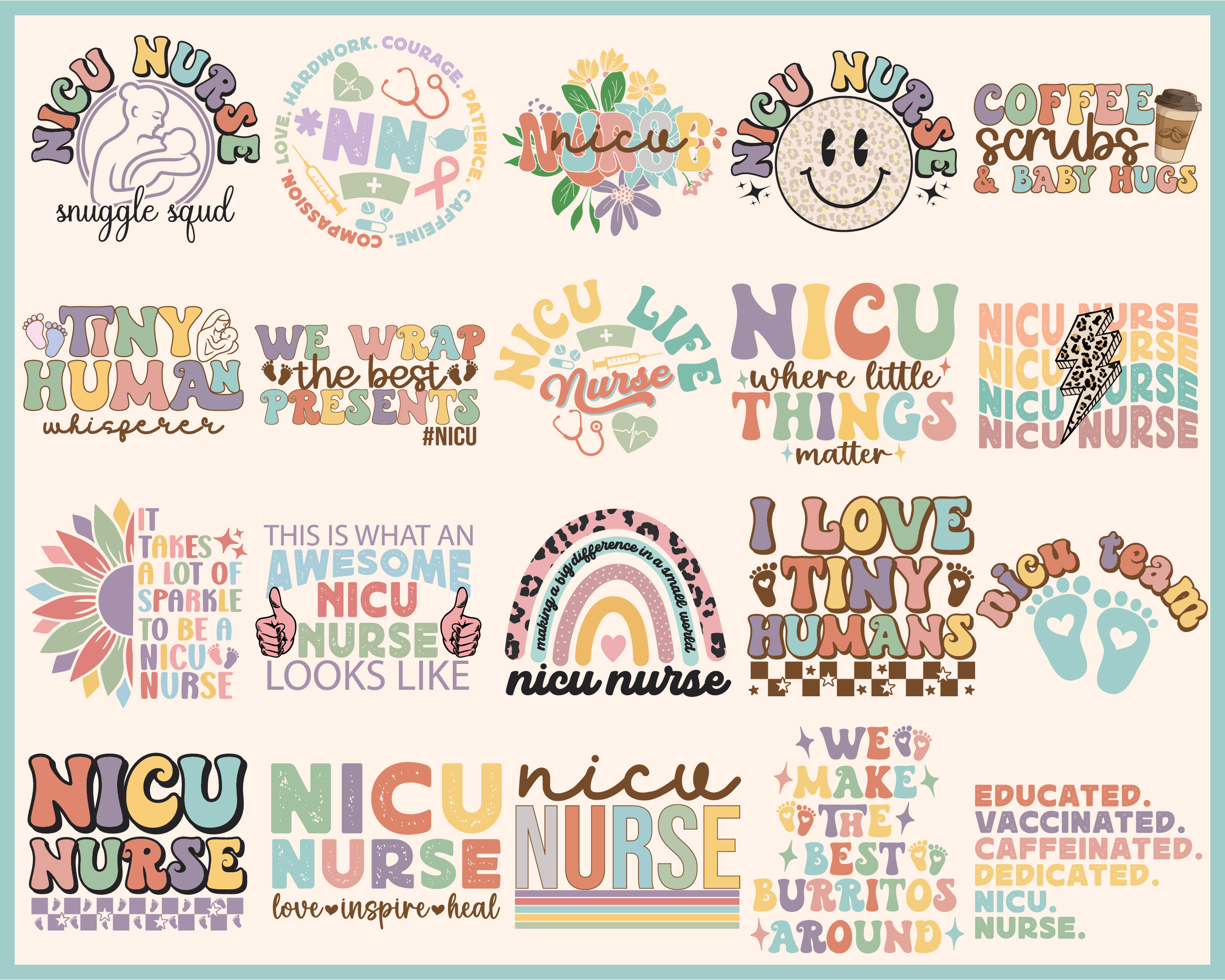 NICU Nurse SVG PNG Bundle, Nurse Life Shirt Designs (digital Download ...