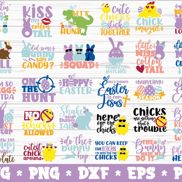 Pâques SVG Bundle png dxf eps drôle Pâques enfants svg Pâques citations énonciations svg printemps svg Pâques oeuf svg coupe fichiers cricut utilisation commerciale