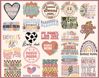 Bonus Mom SVG PNG Bundle, Leopard Sublimation Designs (Digital Download)