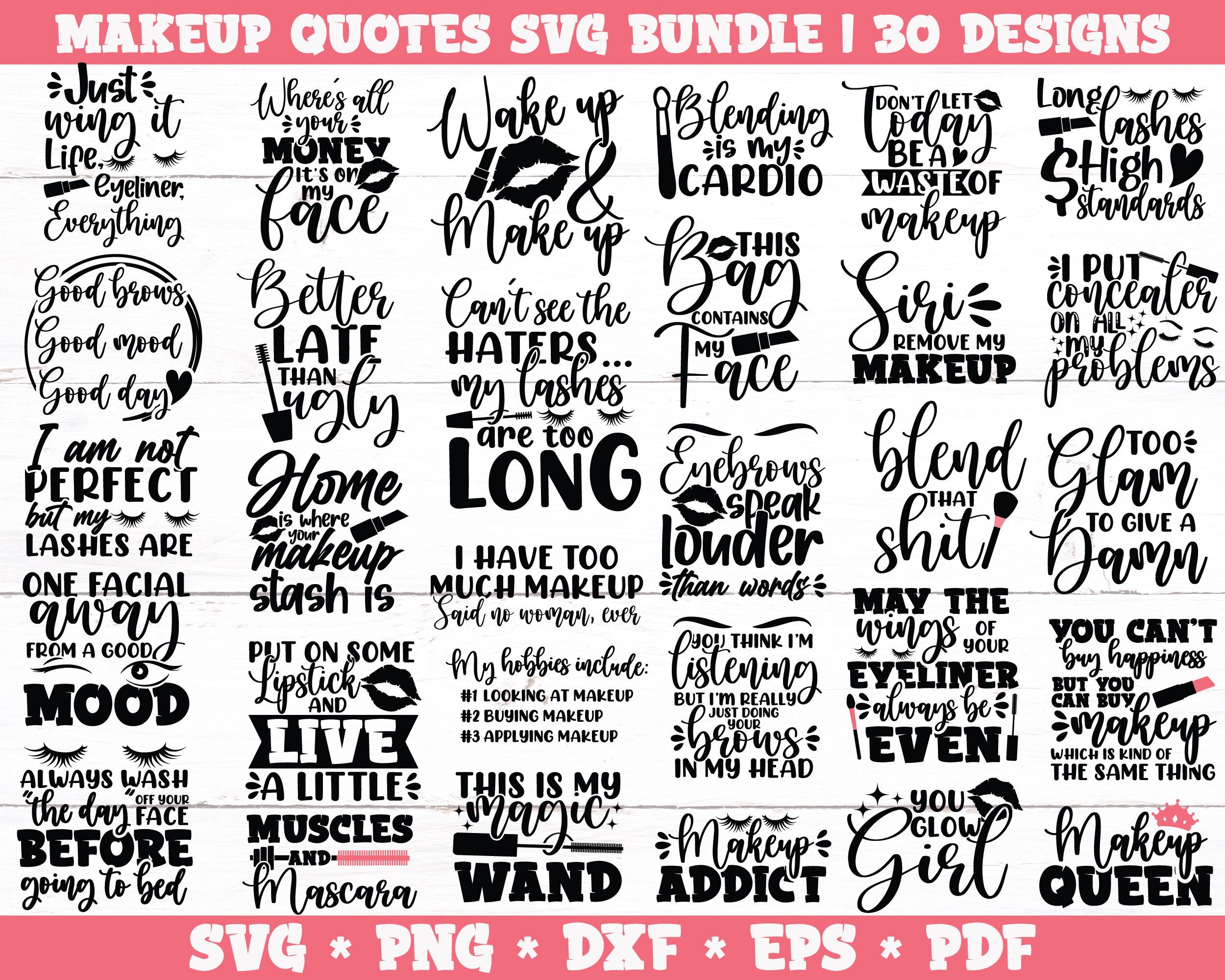 Makeup SVG Bundle Makeup Bag SVG Bundle Makeup Quotes SVG Etsy Australia