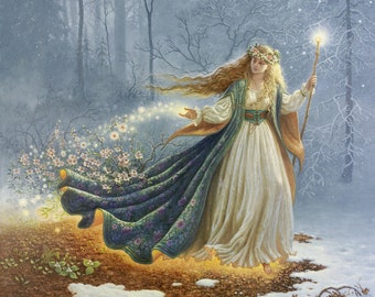 Primavera, Schema punto croce in formato PDF, Schema punto croce Fata sulla luna