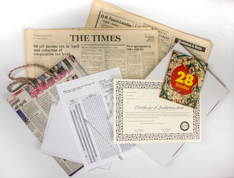 Genuine Newspaper From the Day You Were Born or Anniversary. Etsy UK