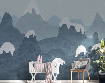 Rocky Mountains Wall Decal Wallpaper Nursery Baby Room  Art Repositionable Wall Mural Peel & Stick Kids Pattern Removable Self Adhesive