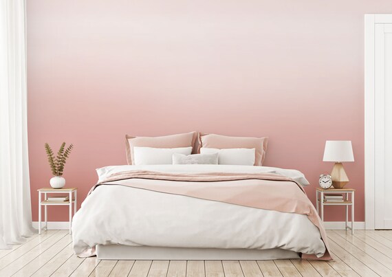 Pastel Pink Ombre Removable Wallpaper Peel and Stick Wallpaper