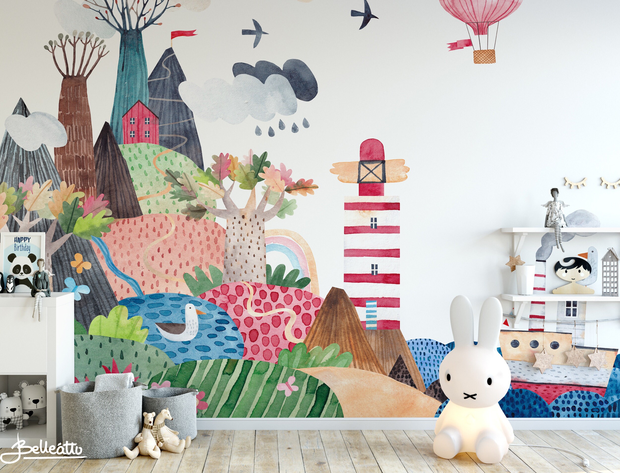 Magic Island Wall Decal Wallpaper / Nursery Baby Girl Baby Boy - Etsy