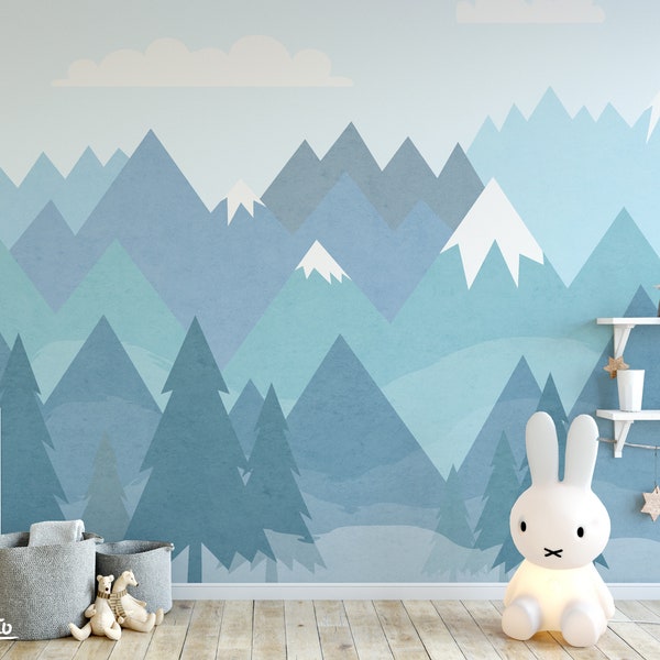 Mountain Wallpaper Nursery Etsy
