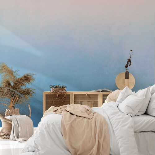 Pastel Blue Ombre Removable Wallpaper Peel and Stick Wallpaper Etsy