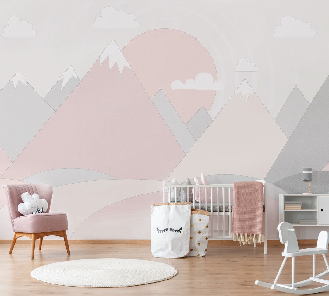 Mountain Wall Decal Wallpaper Nursery Baby Room Wall Art Removable