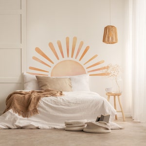 Coral Pastel SUN Removable Decal // Self Adhesive Peel and Stick Sky113