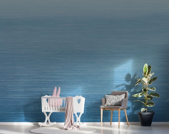 Deep Sea Blue Naval Ombre Removable Wallpaper Peel and Stick Wallpaper / Self Adhesive Wall Mural Wallpaper Decal Wall Repositionable