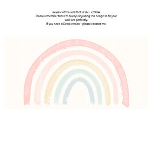 Large Rainbow Decal //Boho Coral Peach Pink Pastel Rainbow // Rainbow wall sticker // Girl Wall Sticker Decal // Watercolor Rainbow // Bild 8