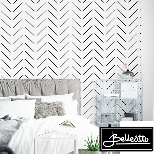 Black Strape Pattern Baby Room Wallpaper Decals Accent Wall - Etsy Black Strape Pattern Baby Room Wallpaper Decals Accent Wall - Etsy