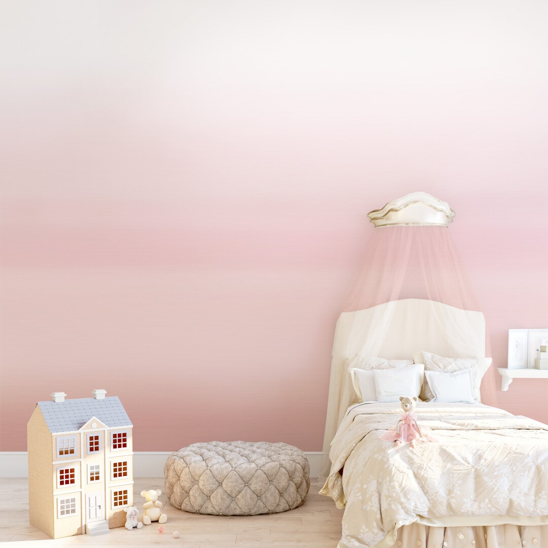 OMBRE wallpaper Custom color wall murals Peel and stick Removable pastel  Decor