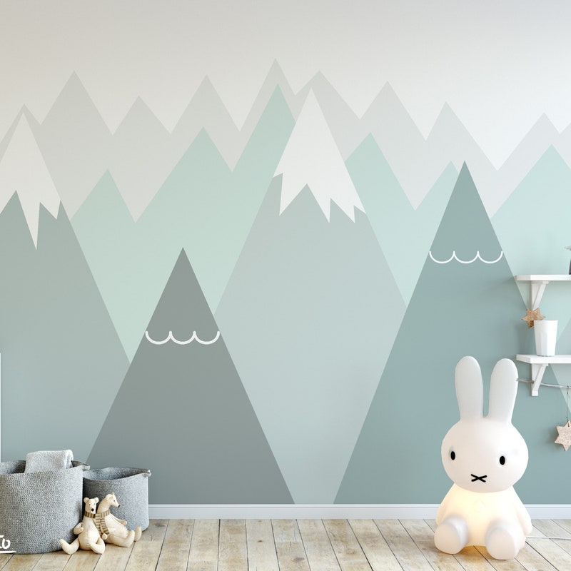 Mountain Nursery Mural - Etsy