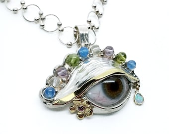 Evil Eye   14kt & Sterling Glass Human Eye #2