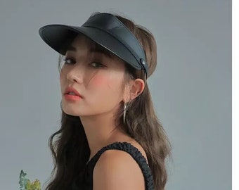 Casquette Noir Simili Cuir Réglable Unisexe - Style Baseball Visière | Accessoire Décontracté Homme Femme